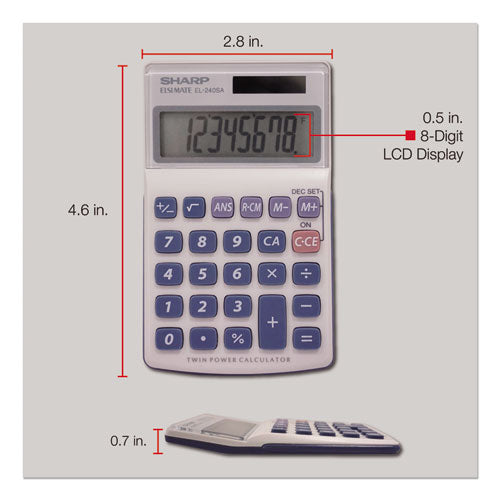 Image of Sharp® El240sb Handheld Business Calculator, 8-Digit Lcd