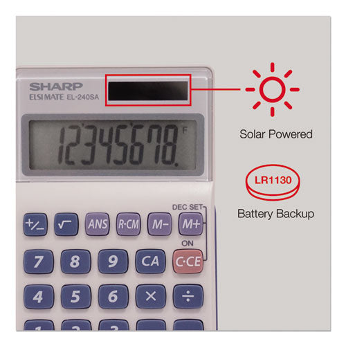 Image of Sharp® El240sb Handheld Business Calculator, 8-Digit Lcd