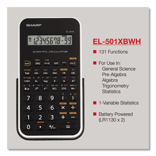 Image of Sharp® El-501xbwh Scientific Calculator, 10-Digit Lcd