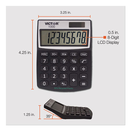 Image of Victor® 1000 Minidesk Calculator, 8-Digit LCD