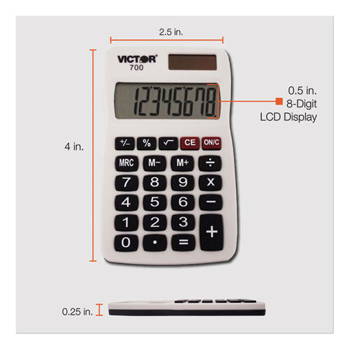 Image of Victor® 700 Pocket Calculator, 8-Digit Lcd
