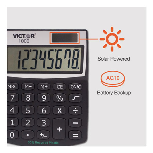 Image of Victor® 1000 Minidesk Calculator, 8-Digit LCD