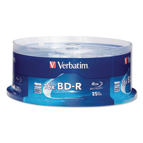 Image of Verbatim® Bd-R Blu-Ray Disc, 25 Gb, 16x, White, 25/pack