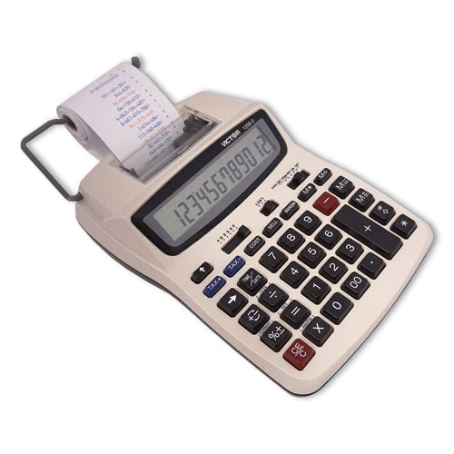 Image of Victor® 1208-2 Two-Color Compact Printing Calculator, Black/red Print, 2.3 Lines/sec