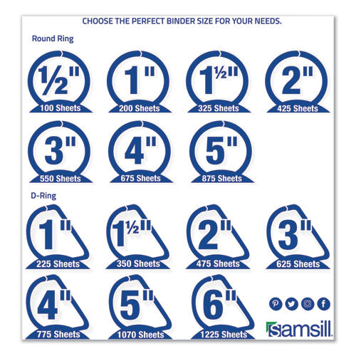 Image of Samsill® Earth's Choice Plant-Based D-Ring View Binder, 3 Rings, 2" Capacity, 11 x 8.5, White