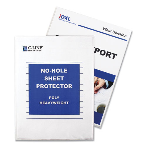 Image of C-Line® Top-Load No-Hole Sheet Protectors, Heavyweight, Clear, 2" Capacity, 25/Box