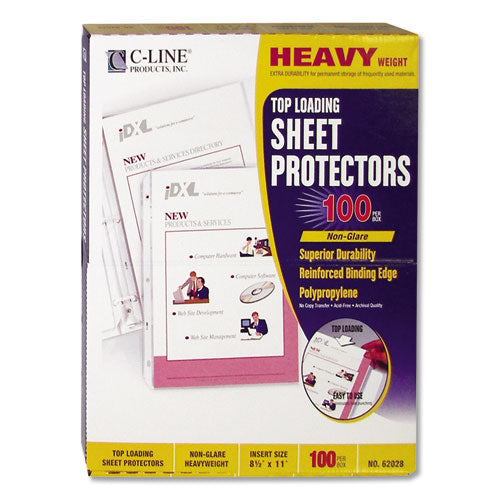 Image of C-Line® Heavyweight Polypropylene Sheet Protectors, Non-Glare, 2", 11 x 8.5, 100/Box