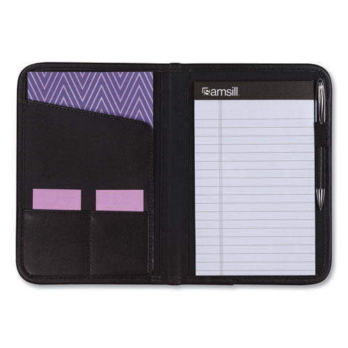 Image of Samsill® Professional Padfolio, 3/4w X 9 1/4h, Open Style, Black