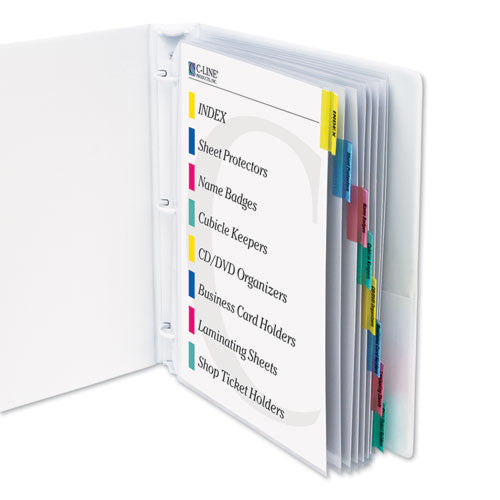 Image of C-Line® Sheet Protectors with Index Tabs, Assorted Color Tabs, 2", 11 x 8.5, 8/Set
