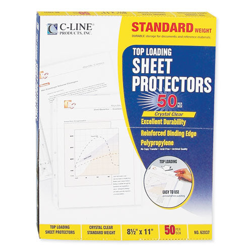 Image of C-Line® Standard Weight Polypropylene Sheet Protectors, Clear, 2", 11 x 8.5, 50/Box