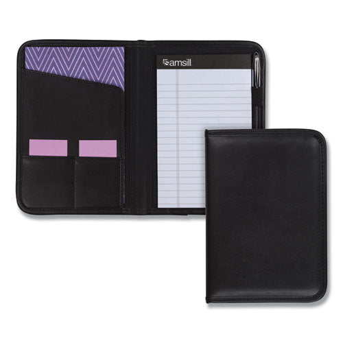 Image of Samsill® Professional Padfolio, 3/4w X 9 1/4h, Open Style, Black