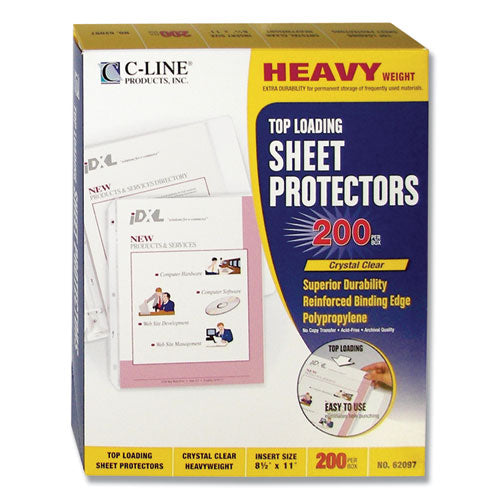 Image of C-Line® Heavyweight Polypropylene Sheet Protectors, Clear, 2", 11 x 8.5, 200/Box