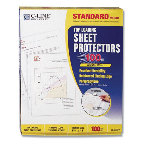 Image of C-Line® Standard Weight Polypropylene Sheet Protectors, Clear, 2", 11 x 8.5, 100/Box