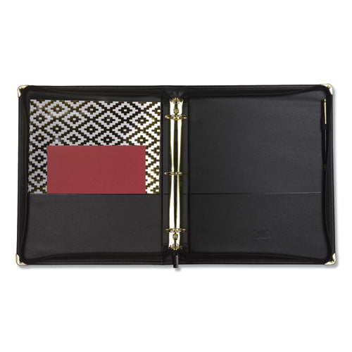 Image of Samsill® Classic Collection Zipper Ring Binder, 3 Rings, 1.5" Capacity, 11 X 8.5, Black