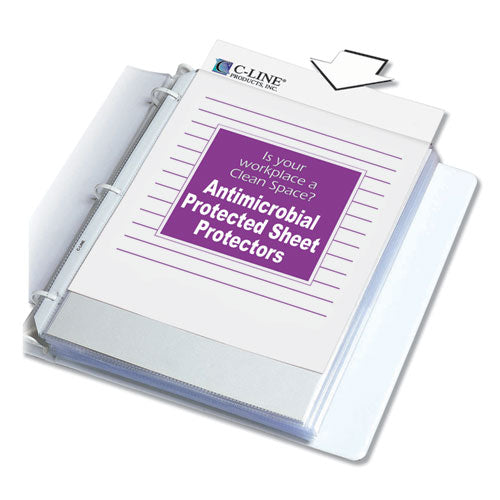 Image of C-Line® Hvywt Poly Sht Protectors, Clear, Top-Loading, 2", 11 x 8.5, 100/BX