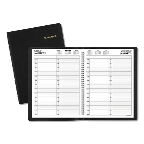 Image of AT-A-GLANCE® Two-Person Group Daily Appointment Book, 11 x 8, Black Cover, 12-Month (Jan to Dec): 2025