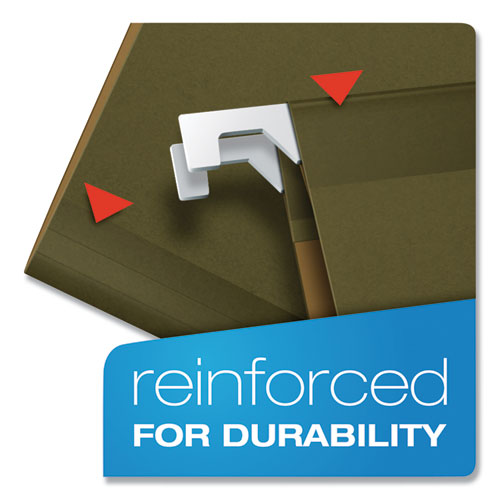 Image of Pendaflex® Ready-Tab Reinforced Hanging File Folders, Letter Size, 1/5-Cut Tabs, Standard Green, 25/Box