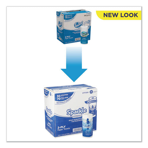Image of Georgia Pacific® Professional Sparkle ps Premium Perforated Paper Kitchen Towel Roll, 2-Ply, 11 x 8.8, White, 70 Sheets, 30 Rolls/Carton