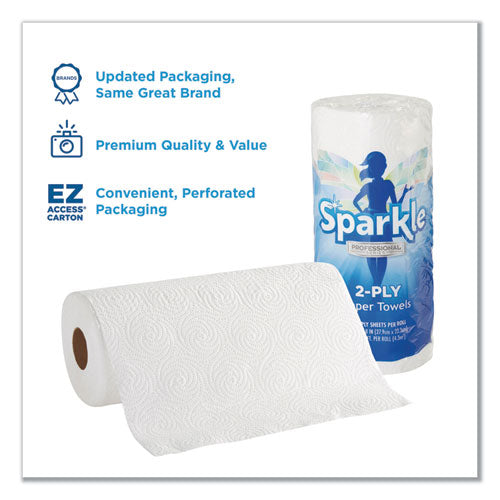 Image of Georgia Pacific® Professional Sparkle ps Premium Perforated Paper Kitchen Towel Roll, 2-Ply, 11 x 8.8, White, 85/Roll, 15 Rolls/Carton