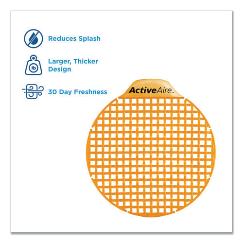 Image of Georgia Pacific® Professional Activeaire Deodorizer Urinal Screen With Side Tab, Sunscape Mango Scent, Orange, 12/carton