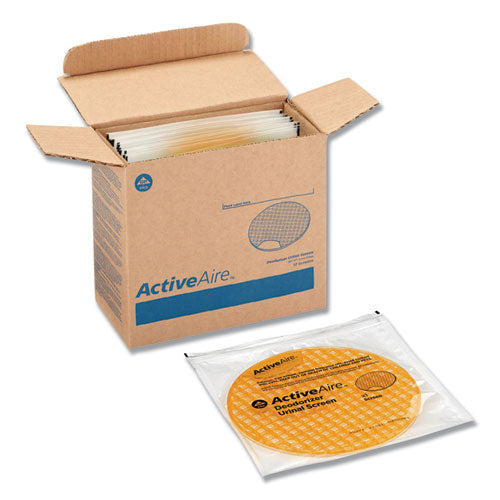 Image of Georgia Pacific® Professional Activeaire Deodorizer Urinal Screen, Sunscape Mango Scent, Orange, 12/carton