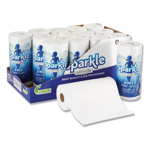 Image of Georgia Pacific® Professional Sparkle ps Premium Perforated Paper Kitchen Towel Roll, 2-Ply, 11 x 8.8, White, 85/Roll, 15 Rolls/Carton