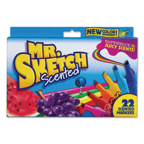 Image of Mr. Sketch® Scented Watercolor Marker, Broad Chisel Tip, Assorted Colors, 22/pack