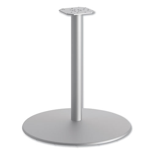 Image of HON® Between Round Disc Base for 30" Table Tops, 27.79" High, Textured Silver
