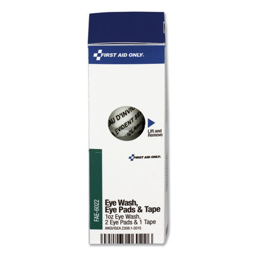 Image of First Aid Only Smartcompliance Eyewash Set With Eyepads And Adhesive Tape, 4 Pieces