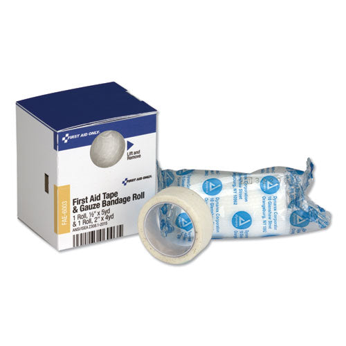 Image of First Aid Only Smartcompliance First Aid Tape/gauze Roll Combo, 0.5" X 5 Yd Tape, 2" X 4 Yd Gauze
