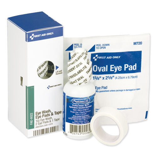 Image of First Aid Only Smartcompliance Eyewash Set With Eyepads And Adhesive Tape, 4 Pieces