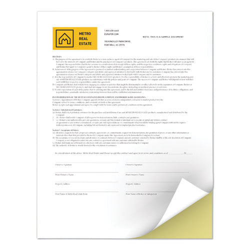 Image of xerox Revolution Digital Carbonless Paper, 2-Part, 8.5 x 11, Canary/White, 5,000/Carton