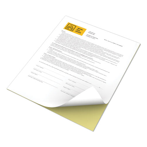 Image of xerox Revolution Digital Carbonless Paper, 2-Part, 8.5 x 11, Canary/White, 5,000/Carton