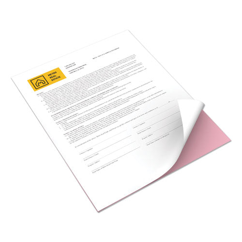 Image of xerox Revolution Digital Carbonless Paper, 2-Part, 8.5 x 11, Pink/White, 5,000/Carton