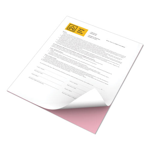 Image of xerox Revolution Digital Carbonless Paper, 2-Part, 8.5 x 11, Pink/White, 5,000/Carton