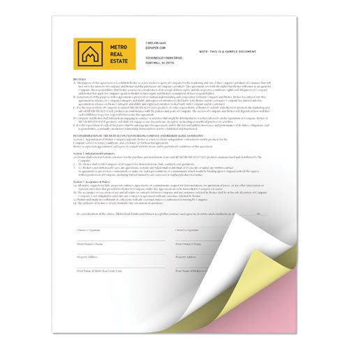 Image of xerox Revolution Carbonless 3-Part Paper, 8.5 x 11, White/Canary/Pink, 5,000/Carton