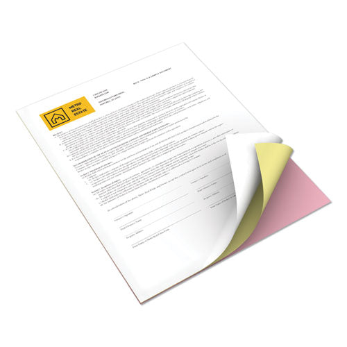 Image of xerox Revolution Carbonless 3-Part Paper, 8.5 x 11, White/Canary/Pink, 5,000/Carton