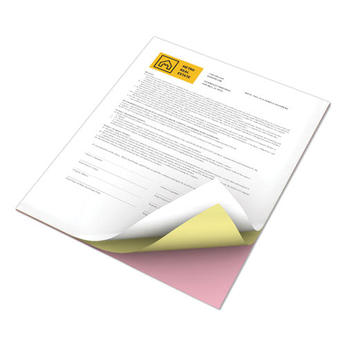 Image of xerox Revolution Carbonless 3-Part Paper, 8.5 x 11, White/Canary/Pink, 5,000/Carton