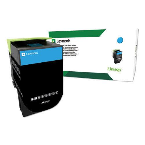 Image of Lexmark 80c1hc0 Return Program High-Yield Toner, 3,000 Page-Yield, Cyan