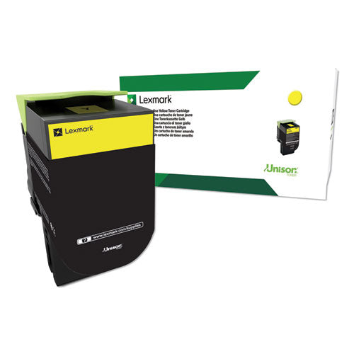 Image of Lexmark 80c1hy0 Return Program High-Yield Toner, 3,000 Page-Yield, Yellow