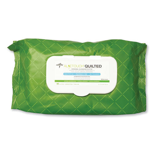 Image of Medline FitRight Select Premium Personal Cleansing Wipes, 1-Ply, 8 x 12, Fragrance-Free, White, 48/Pack, 12 Packs/Carton