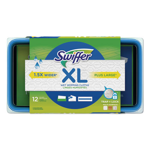 Image of Swiffer® Max/XL Wet Refill Cloths, 16.5 x 9, White, 12/Tub, 6 Tubs/Carton