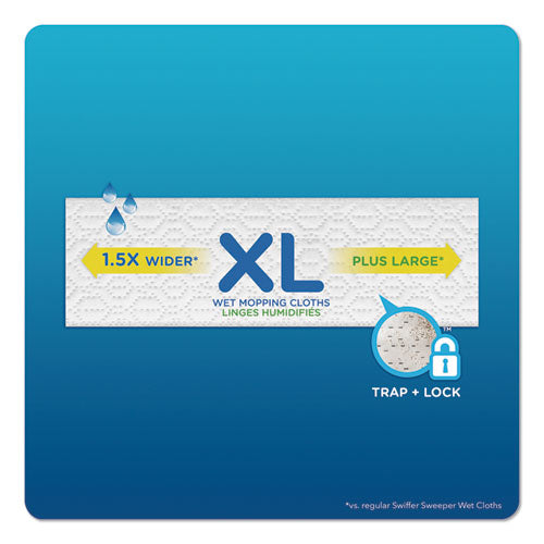 Image of Swiffer® Max/XL Wet Refill Cloths, 16.5 x 9, White, 12/Tub, 6 Tubs/Carton