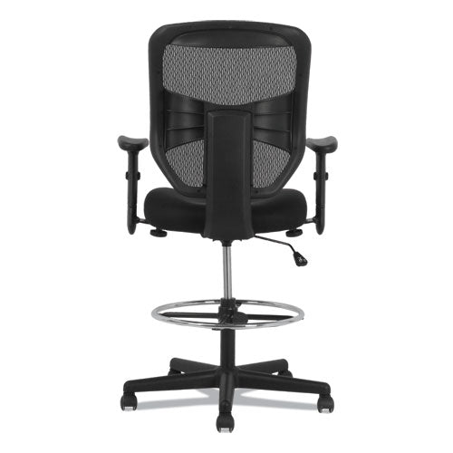 Image of HON® Prominent High-Back Task Stool, Supports Up To 250 Lb, 21" To 28.1" Seat Height, Black