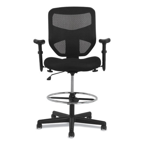 Image of HON® Prominent High-Back Task Stool, Supports Up To 250 Lb, 21" To 28.1" Seat Height, Black