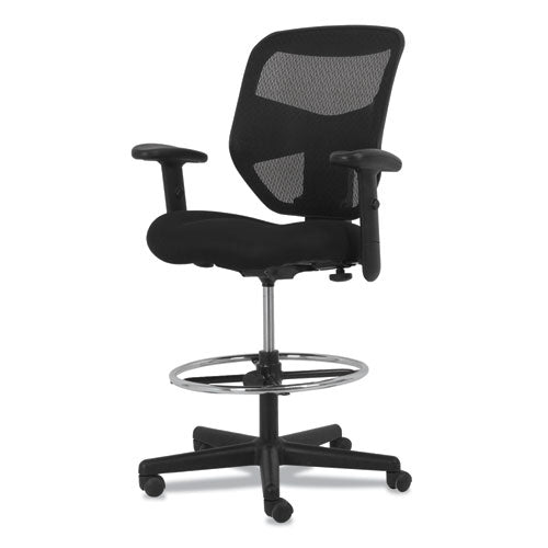 Image of HON® Prominent High-Back Task Stool, Supports Up To 250 Lb, 21" To 28.1" Seat Height, Black
