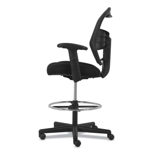 Image of HON® Prominent High-Back Task Stool, Supports Up To 250 Lb, 21" To 28.1" Seat Height, Black