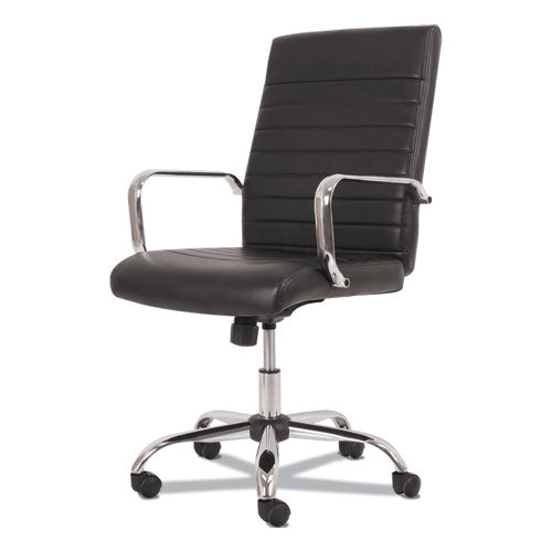 Image of Sadie 5-Eleven Mid-Back Executive Chair, Supports Up To 250 Lb, 17.1" To 20" Seat Height, Black Seat/back, Chrome Base