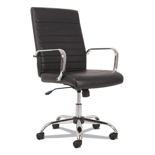 Image of Sadie 5-Eleven Mid-Back Executive Chair, Supports Up To 250 Lb, 17.1" To 20" Seat Height, Black Seat/back, Chrome Base