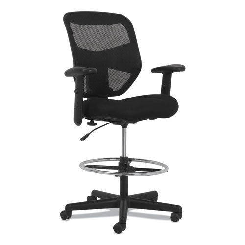 Image of HON® Prominent High-Back Task Stool, Supports Up To 250 Lb, 21" To 28.1" Seat Height, Black